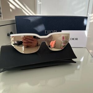 Men’s Dior DiorClub M1U White Shield Sunglasses - Full Set